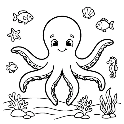 Octopus with open arms
