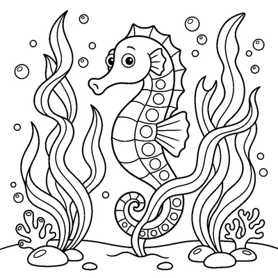 Seahorse in the seaweed