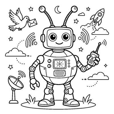 Robot with an antenna