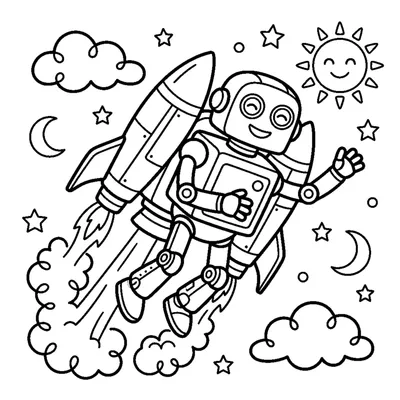 Robot with a jetpack