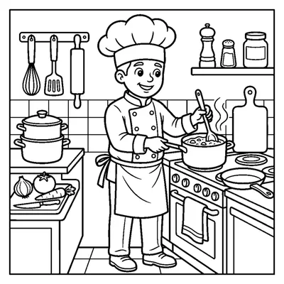 Koch beim Kochen