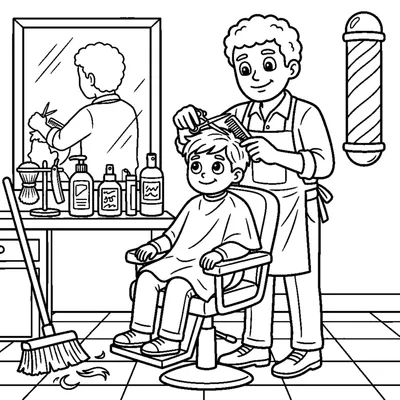 Barber cutting hair