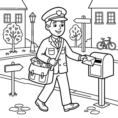 Mail carrier delivering mail