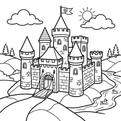 Castle with towers