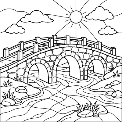 Ponte di pietra sul fiume