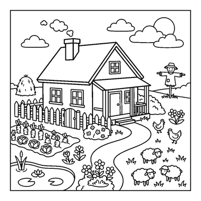 Farmhouse with a garden