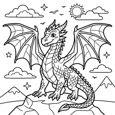Dragon with spread wings