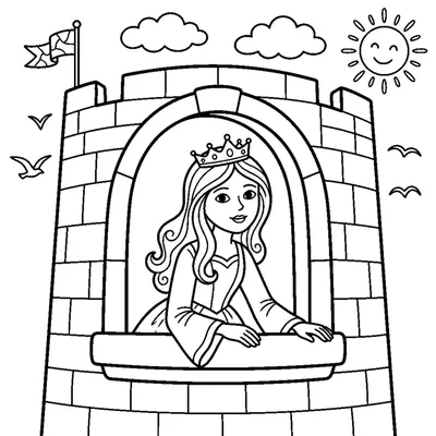 Princess in the tower window