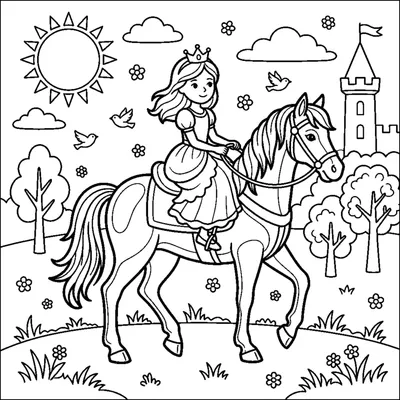 Princess riding her horse