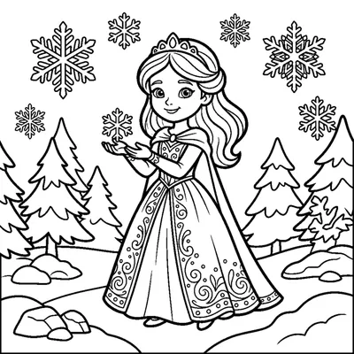 Princess among the snowflakes