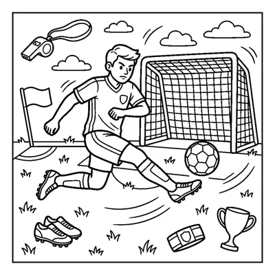 Footballeur tirant au but