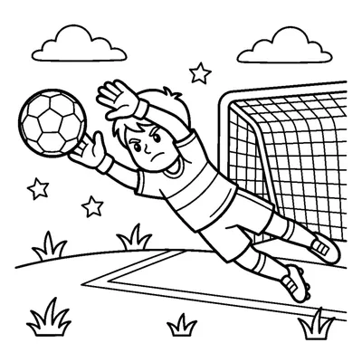 Goalkeeper reaching for the ball