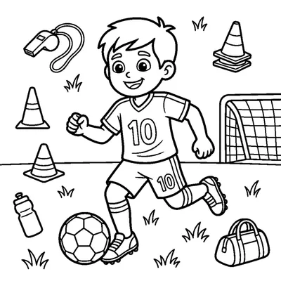 Soccer player running with the ball