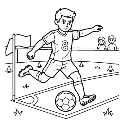 Player taking a corner kick