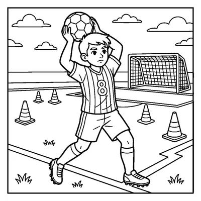 Footballeur faisant une touche