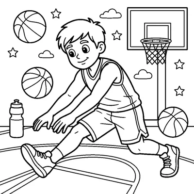 Basketball player warming up