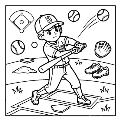 Baseball player swinging a bat
