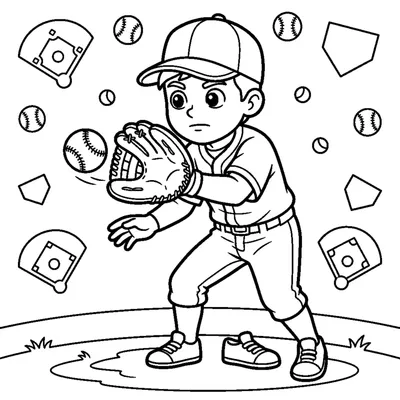 Player catching the ball with a glove