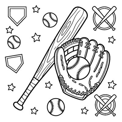 Mazza, palla e guantone da baseball