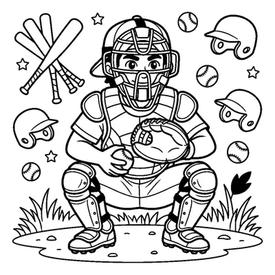 Catcher with a mask