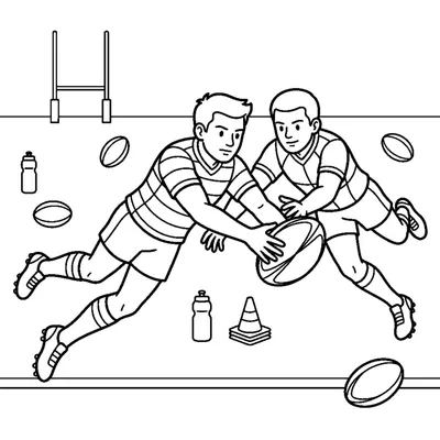 Dois jogadores de rúgbi disputando a bola