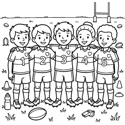Équipe de rugby alignée