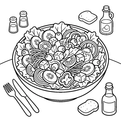 Ensalada mixta en un plato