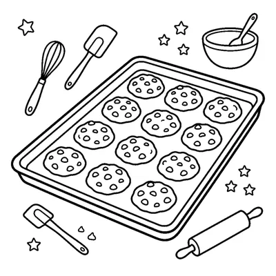 Biscoitos na bandeja