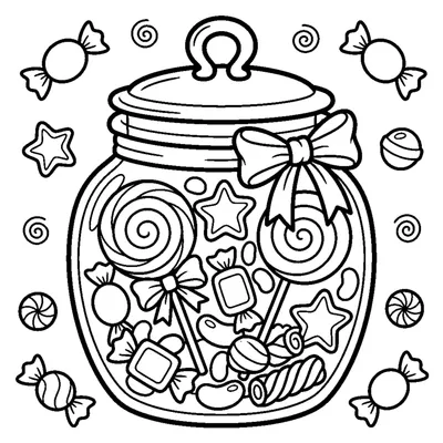 Pote com doces coloridos