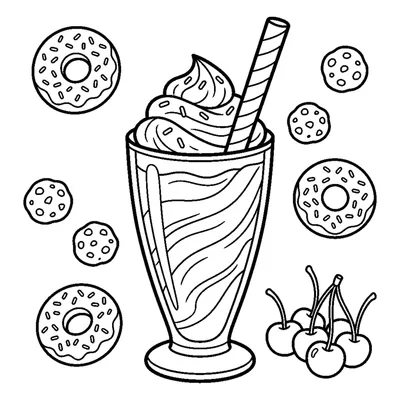 Milkshake com canudo