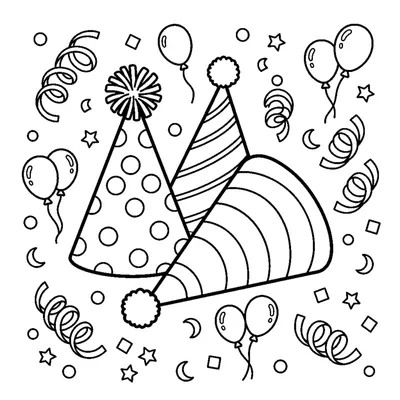 Confettis et chapeaux de fête
