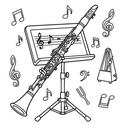 Clarinet and music stand