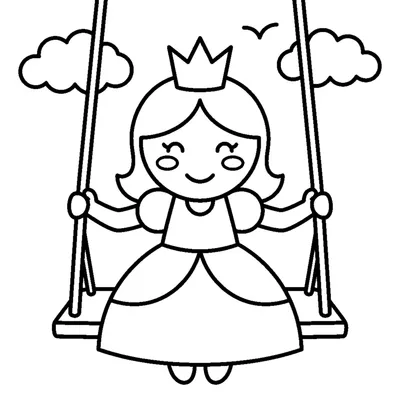 Little princess swinging on a swing