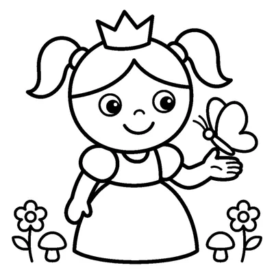 Pequena princesa com uma borboleta na mão