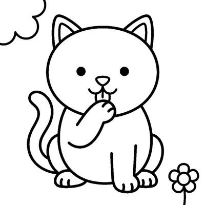 Süße Katze leckt ihre Pfote