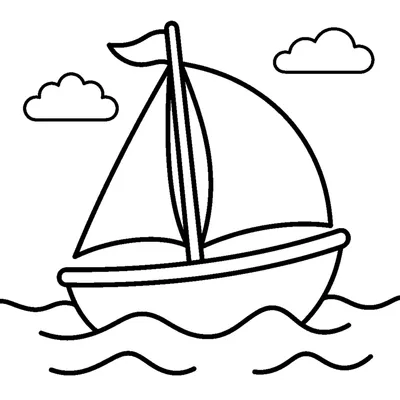 Süßes kleines Segelboot mit weißem Segel