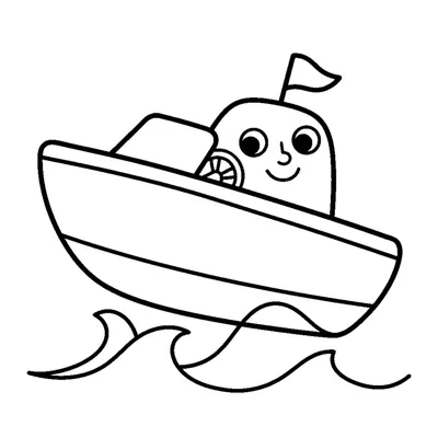 Cute speedboat jumping on the waves