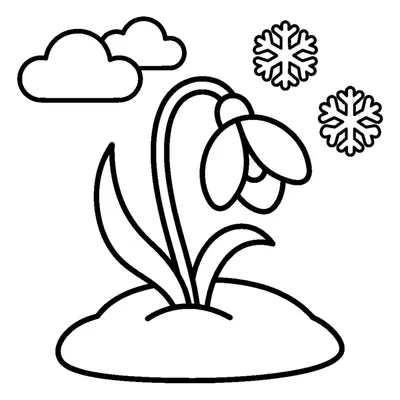 Mignon perce-neige sortant de la neige
