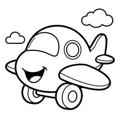 Lindo avión de juguete con ruedas redondas