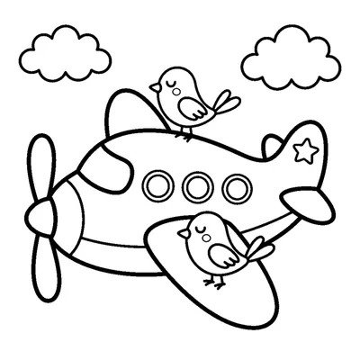 Cute airplane with a little bird on its wing
