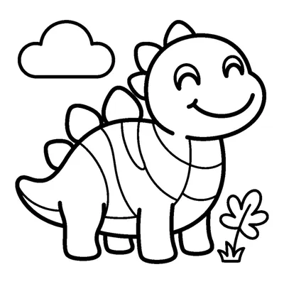 Smiling chubby baby dinosaur