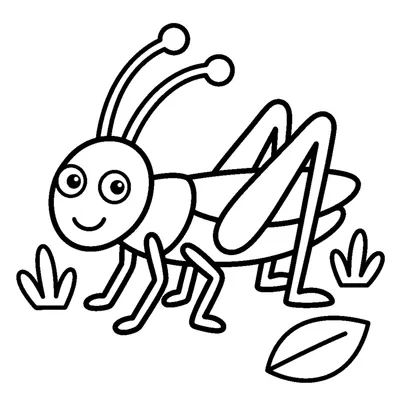 Happy long-legged grasshopper getting ready to jump