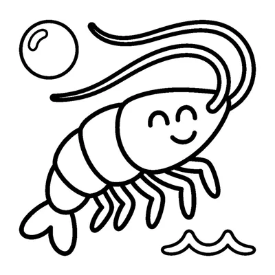 Cute little shrimp wiggling its long whiskers