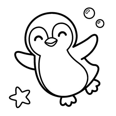 Adorable petit pingouin glissant sous l'eau avec ses ailes