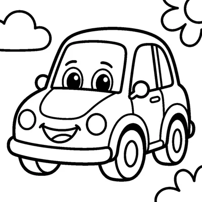 Cute smiling little car