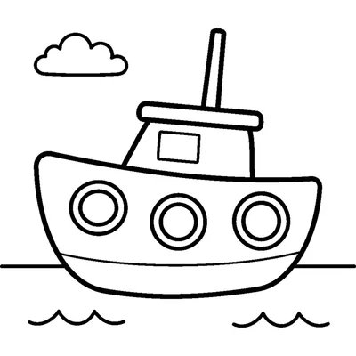 Cute white yacht with round windows
