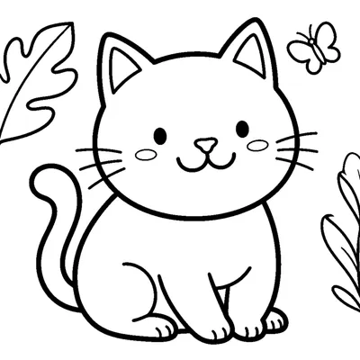 Gato fofinho e sorridente com orelhas em pé