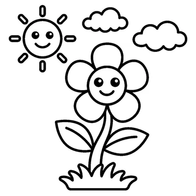Adorable fleur souriante tournée vers le soleil