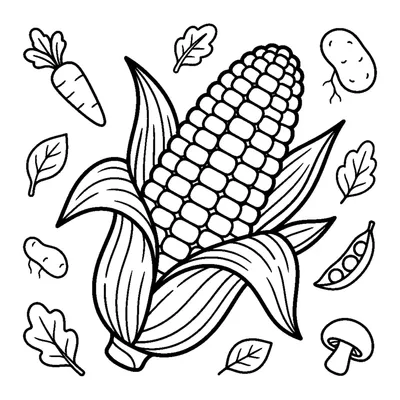Freshly peeled corn cob