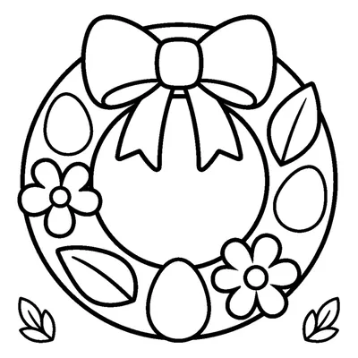 Cute spring wreath with a ribbon